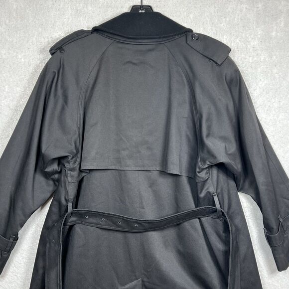 Burberry Trench Coat Womens 8 Black Full Length Nova Check Removable Lining - Picture 8 of 16